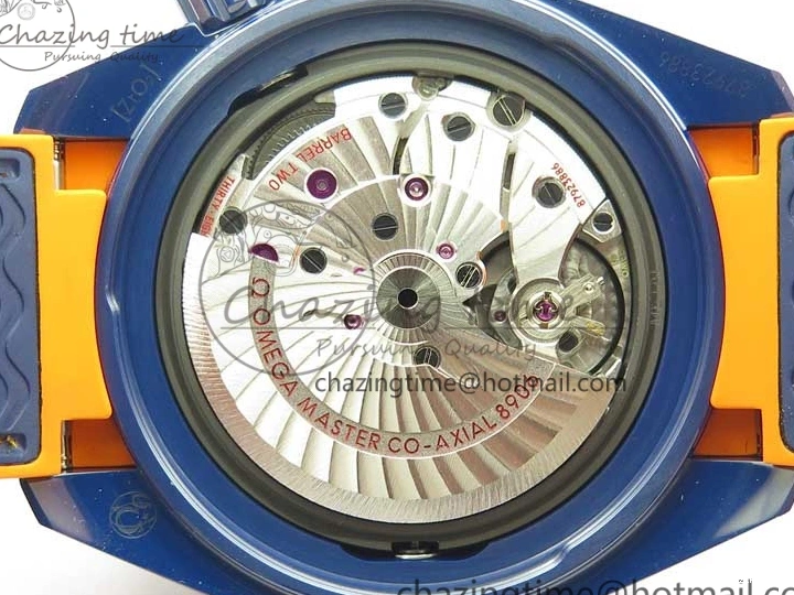 0316 Planet Ocean 45.5mm Big Blue Real Ceramic VSF 1:1 Best Edition on Blue Rubber Strap A8906 Super Clone Unique 7896